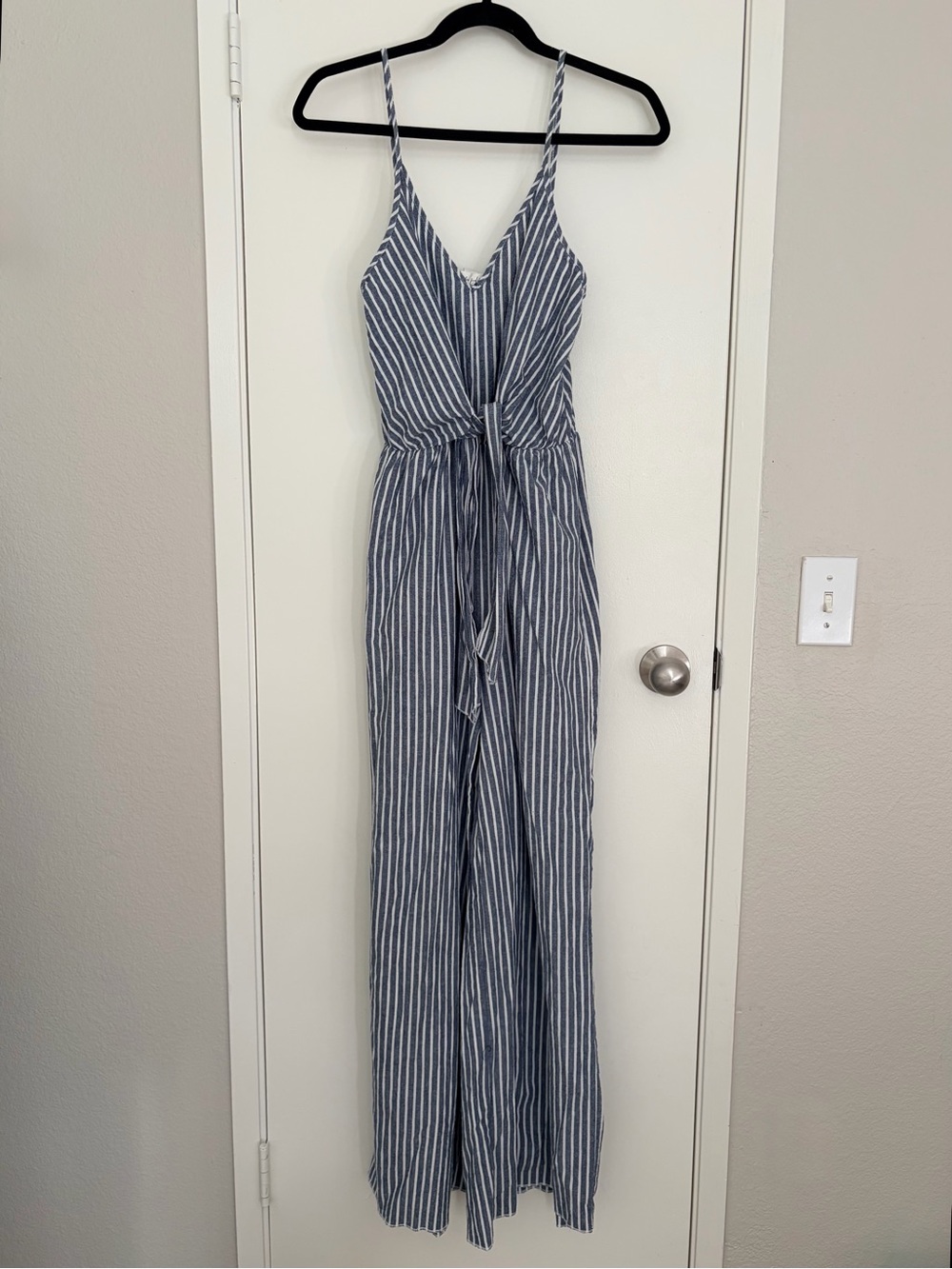 lavender field Blue/White Striped Wide-Leg Jumpsuit